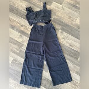 Vetta The Linen Two Piece Apron Jumpsuit